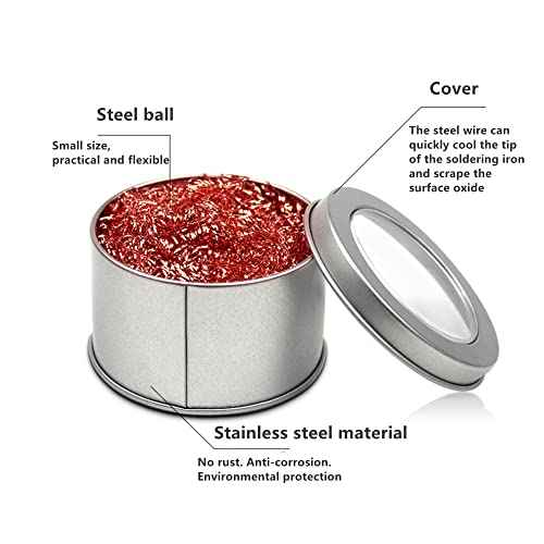 Soldering Iron Holder,Soldering Iron Stand Spring Holders Support Solder with Brass Wool Soldering Tip Cleaner and Cleaning Sponge, Black, Medium