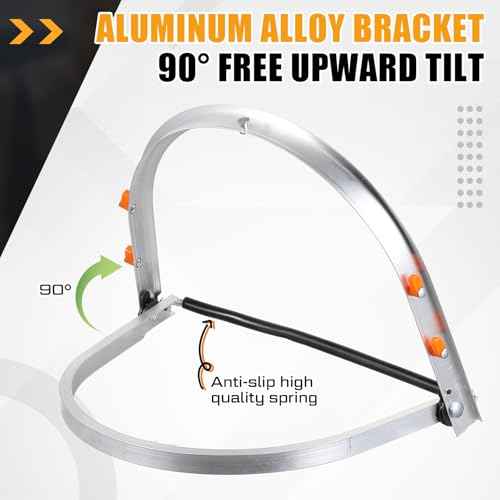 Zonon 3 Pcs Aluminum Face Shield Adapter for Grinding Cutting Cap Style Hard Hat Safety Face Mask Shield Visor Bracket (White)