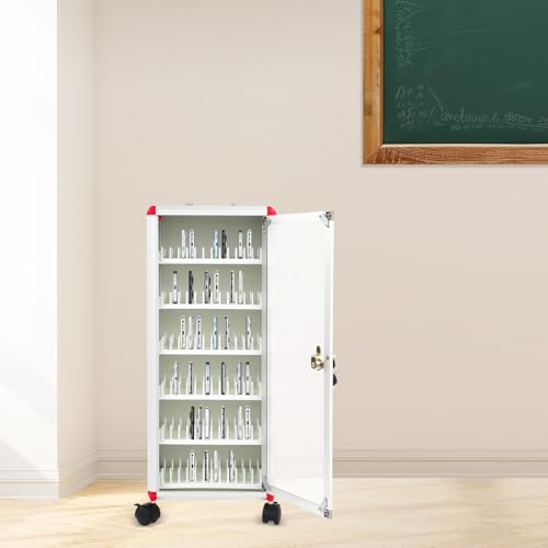 72-Slot Mobile Phone Locker Cabinet with Wheels & Keys - Secure Storage for Smartphones