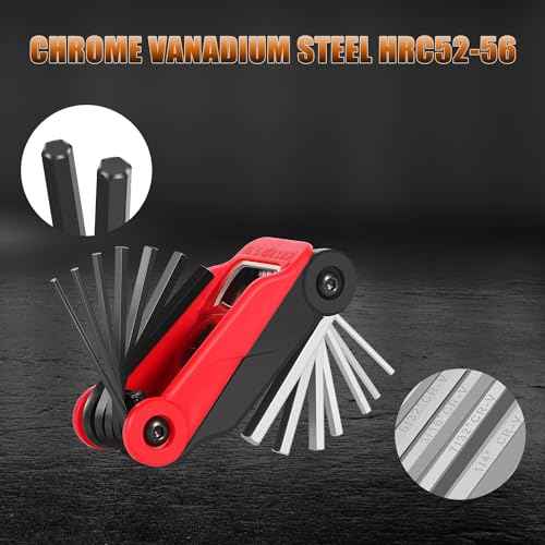 14PCS Folding Allen Wrench Sets, Metric and SAE Allen Key Set, METRIC 2mm, 2.5mm, 3mm, 4mm, 4.5mm, 5mm, 6mm. SAE 5/64¡±, 3/32¡±, 1/8¡±, 5/32¡±, 3/16¡±, 7/32¡±, 1/4"