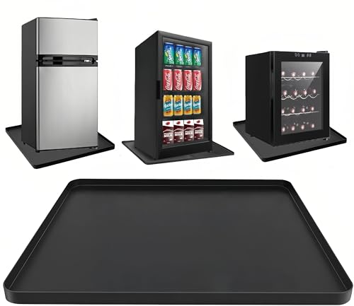 Punhard 19.7x19.7 in Silicone Drip Tray Mat for Mini Fridges, Black