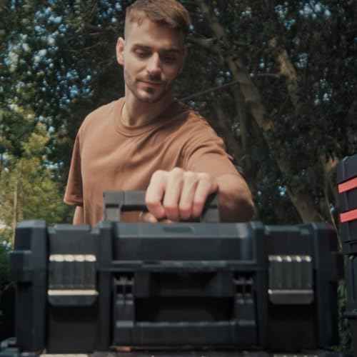 Anyyion 17In Tool Box,Double handles, Stackable, Essential for Home Decor.£¨Internal Size:16.54¡±L*10.55¡±W*4.33¡±H) (Double handles)