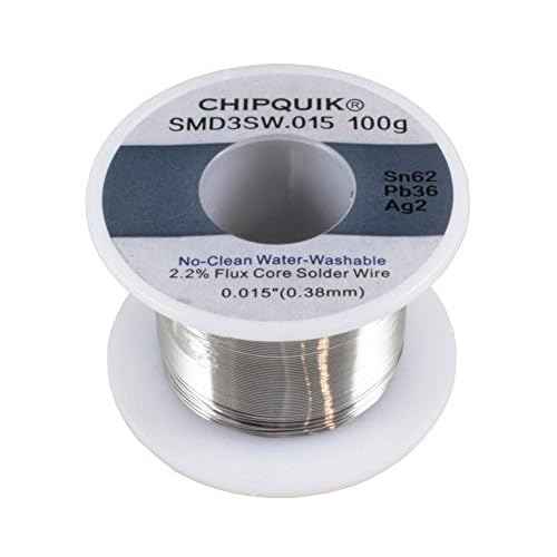 Chip Quik SMD3SW.015 100g Solder Wire 62/36/2 Tin/Lead/Silver no-clean .015 100g ULTRA THIN