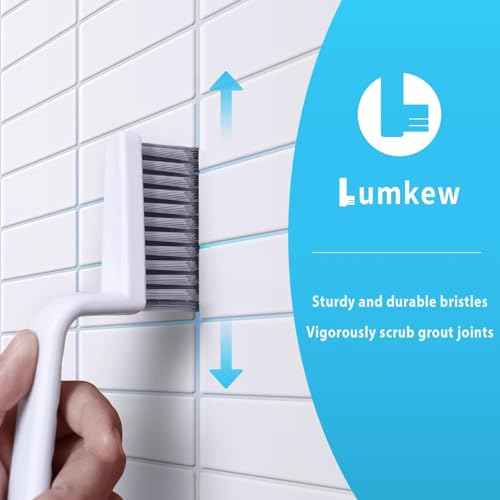 Grout Cleaner Brush V Shape, Stiff Grout Cleaning Brushes for Tile Floor, Handheld Grout Scrub Brush Set for Shower, Bathroom, Kitchen, Household Use,2 pcs