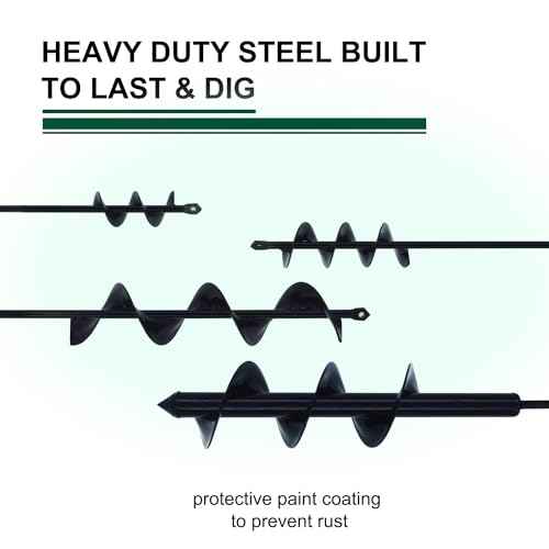 Garden Auger Drill Bit for Planting 1.6x9in, Ground Earth Spiral Auger Drill for 3/8" Hex Drive, Yard Auger for Bulbs, Flowers & Bedding Digging, Planter Tool