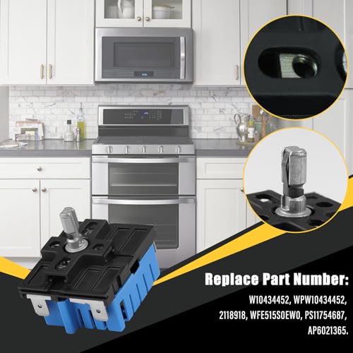 W10434452 Dual Element Range Control Switch - Infinite/Infinite Switch for Whirlpool Amana KitchenAid Maytag