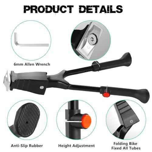 Adjustable Bike Kickstand with Double Legs - Aluminum Alloy Bicycle Kick Stands for 22-26 Inch Adult Bike, Road Bikes and Electric Bike