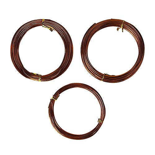 Quality Bronze Long Lasting Bonsai Training Wire Set of 3 Sizes - 1.0mm, 1.5mm, 2.0mm, Corrosion and Rust Resistant (32 Feet Each Size)