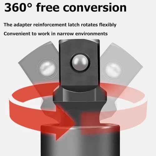 3 Pcs Universal Joint Swivel Socket Adapter Set,1/4",3/8"& 1/2"Drivers, Impact Universal Joint£¬U-Joint Drive Impact Grad Wobble Socket Wrench Set£¬Full Impact Grade