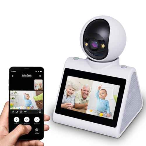 Two Way Video Camera,Indoor Home Security Cameras Baby Monitor Pet Dog Camera with Phone App,Motion for Elderly/Nanny/Pet/Dog/Baby,Audio Calling Device Pan Til,Motion Detection
