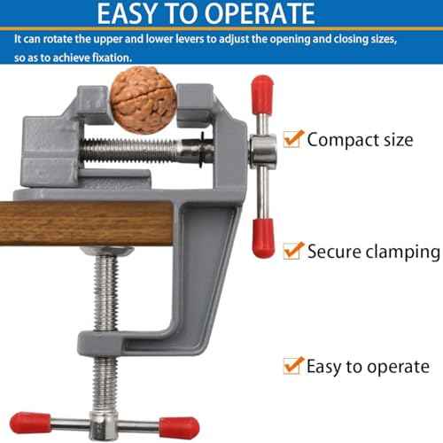 3.5 Inch Compact Aluminum Alloy Swivel Mini Bench Vise - Multifunctional Clamping Tool for Jewelry Making, Hobby Craft, Model Building & Electronics Repair