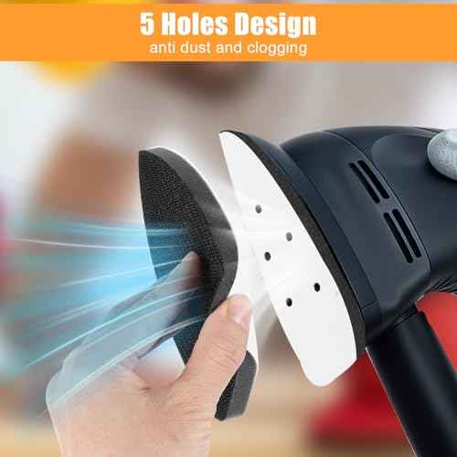 3 Pack Mouse Sander Pads Foam Sanding Pads Detail Sander Pads with 5 Holes Mouse Sander Sandpaper Backing Pad for Sander Accessories Replacement Flexibility & Balancing Sanding Pressure