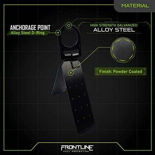 Frontline RO01 Reusable Hinged Roof Anchor | Heavy Duty D-Ring | OSHA & ANSI Compliant | High Strength Alloy Steel | Roofing Anchor with Nails Included