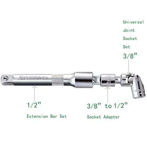 4 Pcs Square Ratchet Socket Adapter Reducer Converter Sets Kit, 1/4 Inch, 3/8 Inch, 1/2 Inch Driver Conversions in Auto and Construction Work