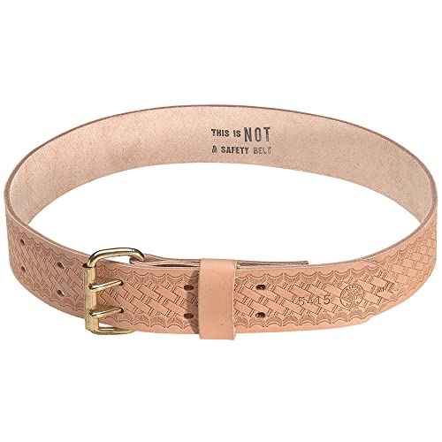 Klein Tools 5415 Tool Belt, Heavy-Duty Leather Work Belt for Contractors, Construction, Carpenters, Electricians, Framers, Ironworkers, Medium