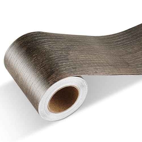 Bathroom Mirror Frame Border Peel and Stick Wood Wallpaper Borders Tape Mirror Frame Border Peel and Stick for Bathroom Wall Decor Waterproof Wood Repair Patch Bulletin Board Borders 3"x197"