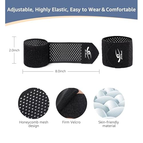 HiRui Wrist Compression Wraps, Wrist Brace Wrist Support for Sports, Mouse Hand, Mother's Hand, Carpal Tunnel Arthritis, Tendonitis - Premium Elastic & Breathable Mesh Fabric (Black, Medium)