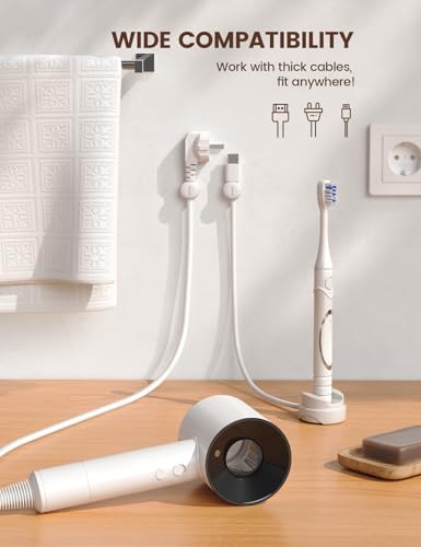 Lamicall Snow White 6-Pack Rotatable Cord Organizer with Spring Lock