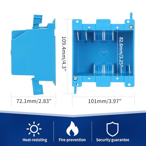 YQXIUTE 2 Gang PVC Old Work Retrofit Wall Electrical Box for Switch/Outlet - Model 1