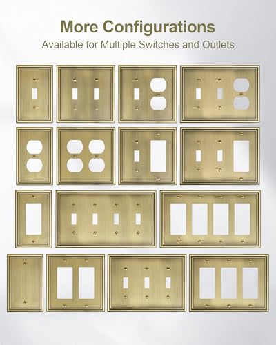 Antique Brass 2-Pack Zinc Alloy Single Toggle Light Switch Cover Plate