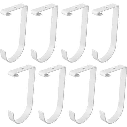 Soaoo 8 Pieces Storage Flat Hook Bicycle Flat Thickened Hooks Add on Hanging Bike Hooks for Overhead Garage Rack Wall Shelving Ceiling Accessory (White)