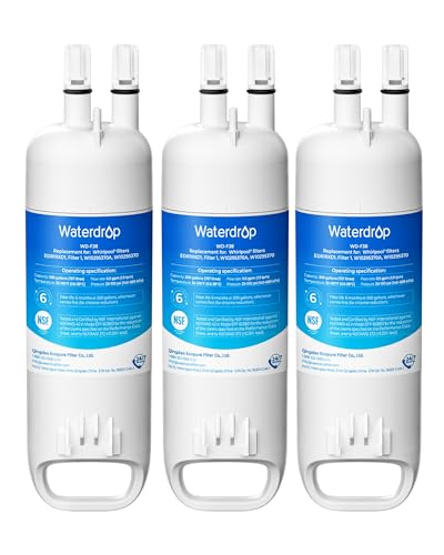 Waterdrop EDR1RXD1 Water Filter Replacement Pack of 3 for Whirlpool & More