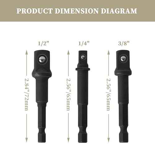 DW2541IR, DW2542IR, DW2547IR for DeWalt Socket Adapter Set, Impact Grade Socket Adapter Set,1/4", 3/8", 1/2" Drive Drill (3pcs)
