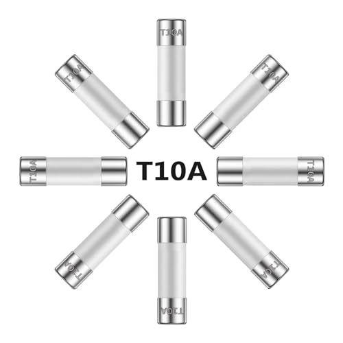 ALLECIN 10 Pack 10A 250V Slow Blow Ceramic Fuses T10A 5x20MM Time Delay