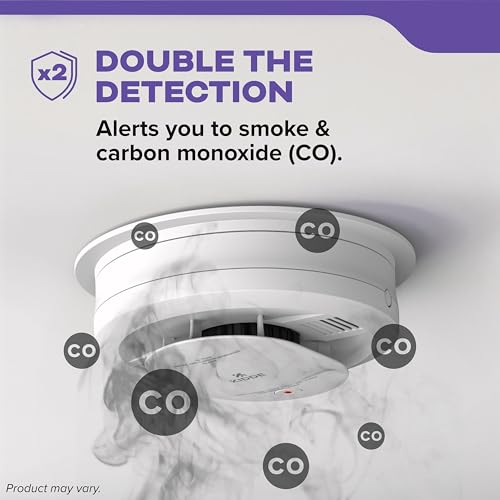 Kidde AA Battery-Powered Smoke & Carbon Monoxide Detector - 30CUDR-VRF with Voice Alerts & Wire-Free Interconnect - Home Safety
