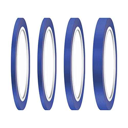 AIEX 4 Rolls Fine Line Tapes, 1/8, 1/4, 1/2 Inch Fineline Masking Tape Thin Colored Painter Tape for Automotive Car DIY Crafts & Arts Decoration School Office (Blue)