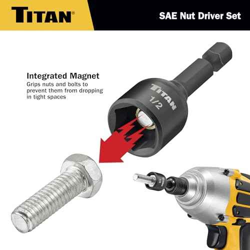 Titan 16298 9-Piece SAE Magnetic Nut Driver Set, Nut Setter Set