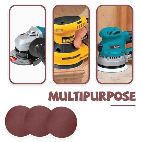 30 Pcs 7 Inch Sanding Disc Sandpaper, Hook-and-Loop Sanding Discs Sander Paper for Random Orbit Sander, 120 Grit