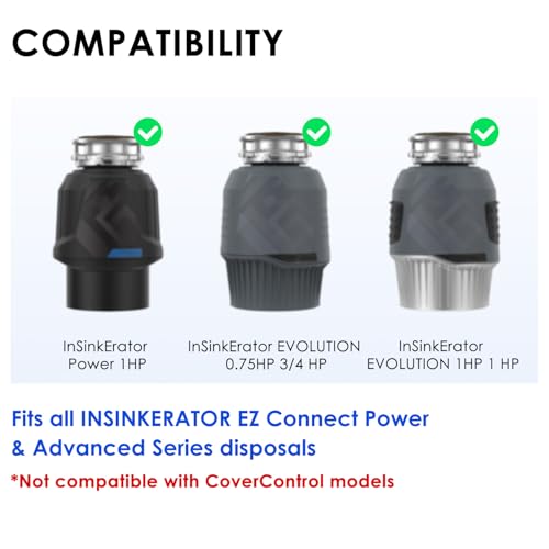 3.3 FT EZ Connect Power Cord for Insinkerator Garbage Disposals - Compatible with Power & Advanced Series, Black, Variation Included