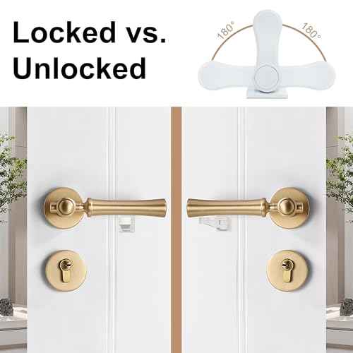 Child Proof Door Lever Lock(6 Pack) - Baby Proofing Door Handle Lock, 3M Adhesive & No DrillingNeed, Minimalist Design, Child Safety Door Handle Locks