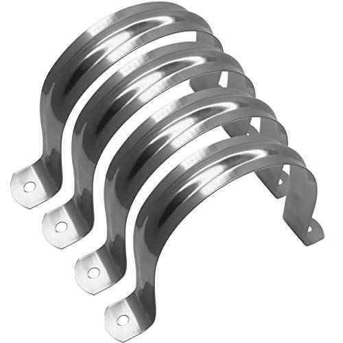 Nge 4inch Rigid Pipe Strap Clamp-Two Hole Strap-U Bracket Tube Clip-Stainless Steel Heavy Duty Pipe Fasten Holder-Secures Conduit£¬4Pcs£¨115mm)