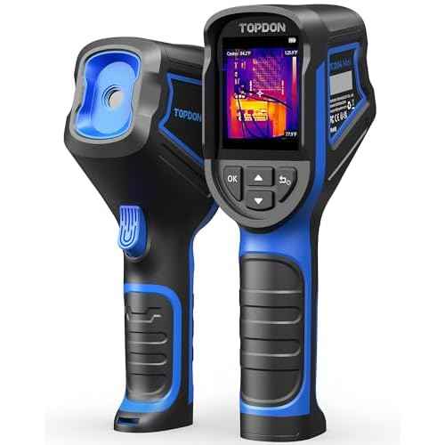 TOPDON TC004 Mini Handheld Thermal Imaging Camera, 240 x 240 TISR Resolution, -4¡ÆF to 842¡ÆF, 15-Hour Battery Life, 128 x 128 IR Resolution, 25Hz Infrared Camera, High/Low Temp Alerts, Auto Shutdown