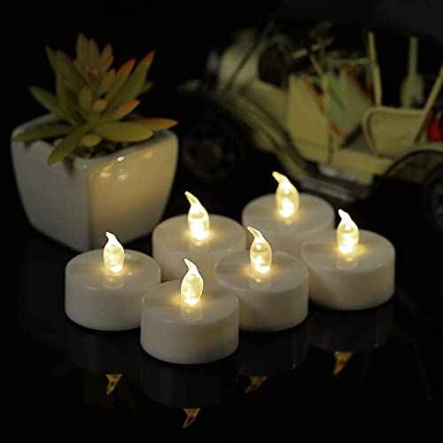 Tea Lights Flameless Battery Operated Candles-LED Flickering Votive Candle Long Lasting 200 Hours,24 Pack Realistic and Bright for Seasonal Festive Celebrations Decoration Warm White