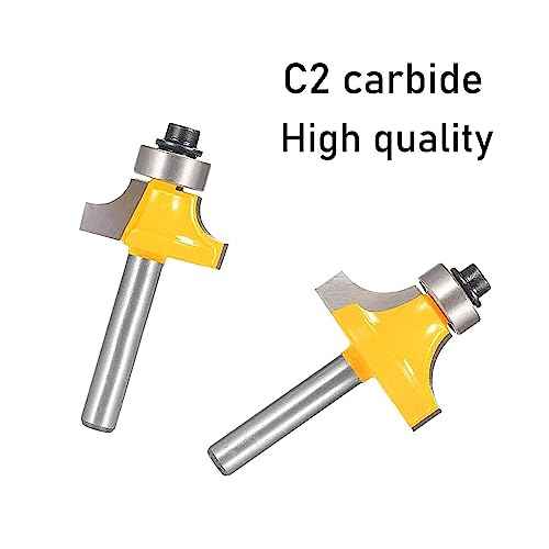 Roundover Router Bit Set£¬4pcs Router bit Set£¬1/4 inch Shank£¬Radius in 1/8", 1/4", 3/16", 5/16"£¬Bearing Guide for Rounding Edge bit (4pcs Roundover Router Bit)