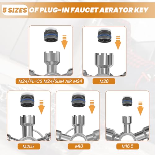 Heavy-Duty 10-in-1 Faucet Aerator Removal Tool - Universal Metal Key for Plumbing