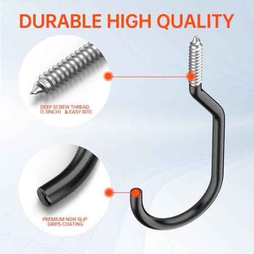 8-Pack Heavy Duty Bike Hook, Loading Capacity 100 LBS, 6 inch, Bike Hooks for Garage Wall and Garage Ceiling