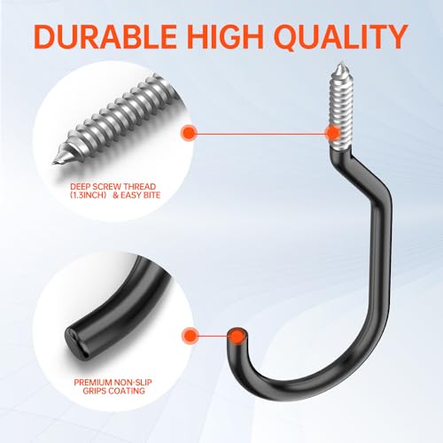 GURADESIGN 8-Pack Heavy Duty Bike Hooks for Garage Wall & Ceiling - 100 LBS Capacity