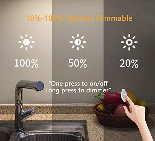 JUSJUBR 12-Inch Cold White Plug-in LED Under Cabinet Light with Memory, Dimmable Slim Workbench