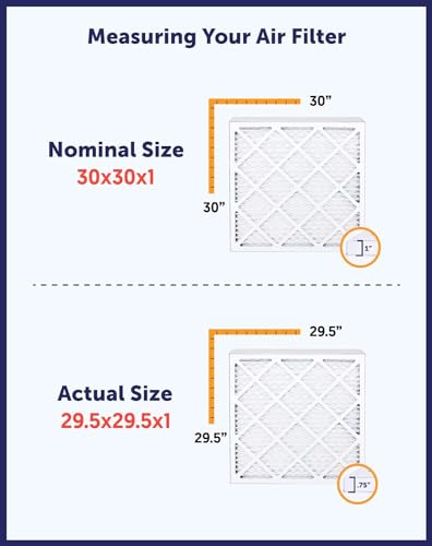 Filter King 16x25x1 MERV 8 Air Filter Pack of 6 for AC & Furnace - Model 16x25x1