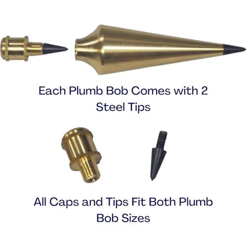 Solid Brass Plumb Bob, Construction, Stainless Steel Point,