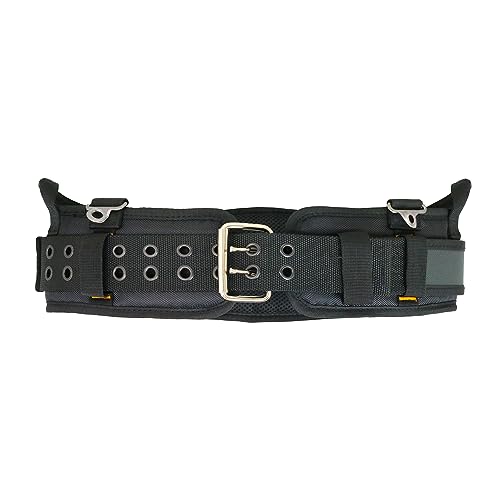 WOLF WTH2110 Heavy-Duty Ballistic Padded Tool Work Belt | Compatible w/Pouches, Holsters & 4-Point Suspenders | Body Waist Comfort Lightweight Breathable | Contractors Handyman | Tongue Buckle