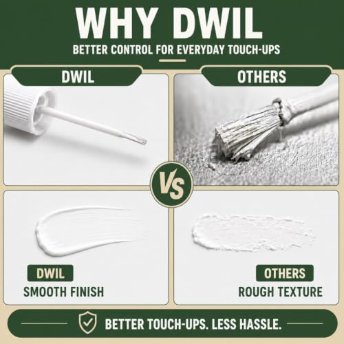 DWIL White Touch Up Paint Pen 1.5oz for Wood Furniture & Cabinets - Quick-Dry, Matte Finish