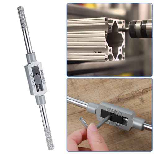 3mm-12mm Adjustable Tap Wrench Handle, 1/16"-1/2" Reamer Steel Adjustable Wrench Hand Tool for Tapping Operations