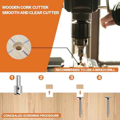 Countersink Drill Bit Set, 7Pcs Tapered Drill Bits M2 HSS, with 1/4" Hex Shank Quick Change and Allen Wrench, Counter Sinker Set for Woodworking and Carpentry, Pilot Screw Hole Set