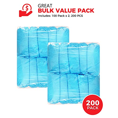 Shoe Covers Disposable Non Slip, 200 Pack (100 Pairs), Durable Non Woven Boot Covers for Indoors, One Size Fits Most
