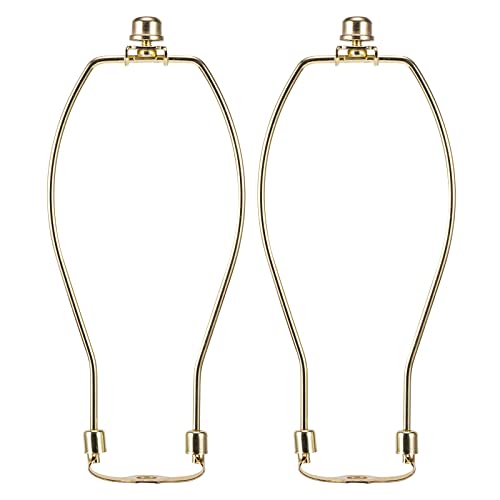Saangseon 9 Inch Polished Brass Lamp Harp Pack of 2 Light Duty for Table & Nightstand Lamps